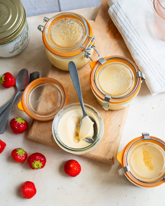 Crèmes caramel en petits pots sous-vide