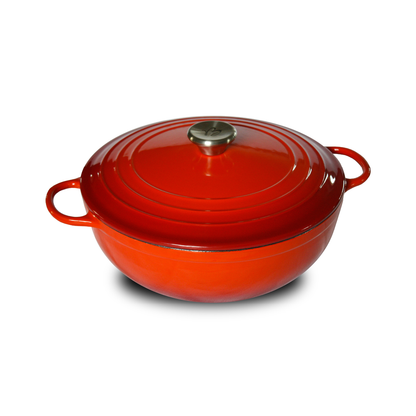 Cocotte ronde en fonte rouge